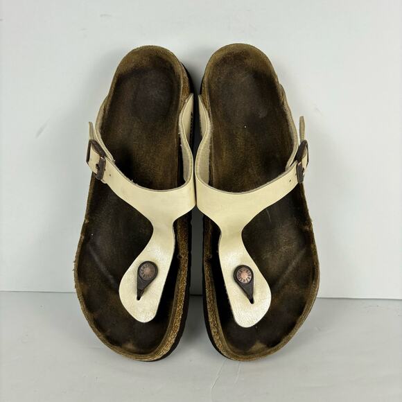 Birkenstock sandals Gizeh white t strap thong womens size 9 - Picture 4 of 7